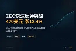 ZEC快速反弹突破470美元 涨12.4%