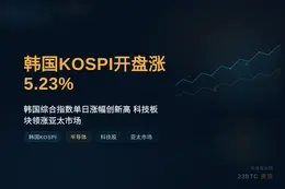 韩国KOSPI周一开盘涨5.23%