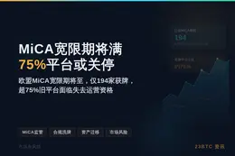 7月1日MiCA宽限期，欧盟75%平台或关停