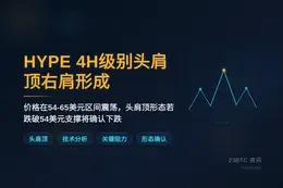 HYPE 4H级别头肩顶右肩形成