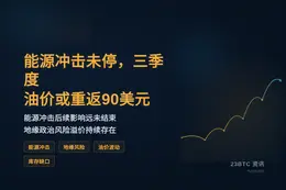 能源冲击未停，三季度油价或重返90美元