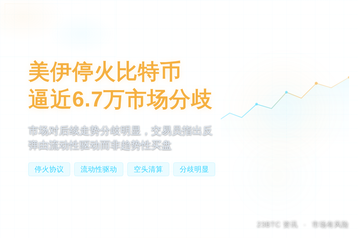 美伊停火比特币逼近6.7万市场分歧插图1 美伊停火比特币逼近6.7万市场分歧