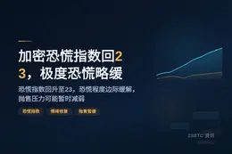 加密恐慌指数回23，极度恐慌略缓