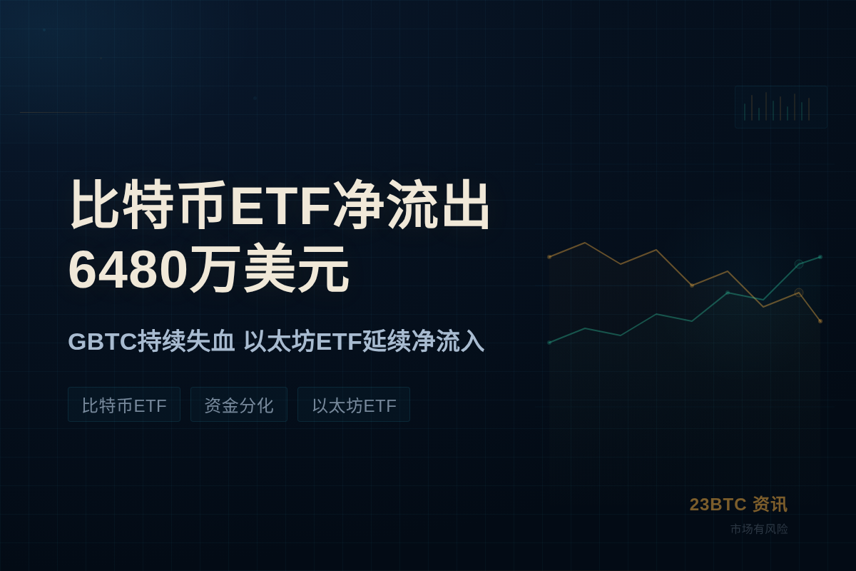 比特币ETF昨日净流出6480万美元插图1 比特币ETF昨日净流出6480万美元