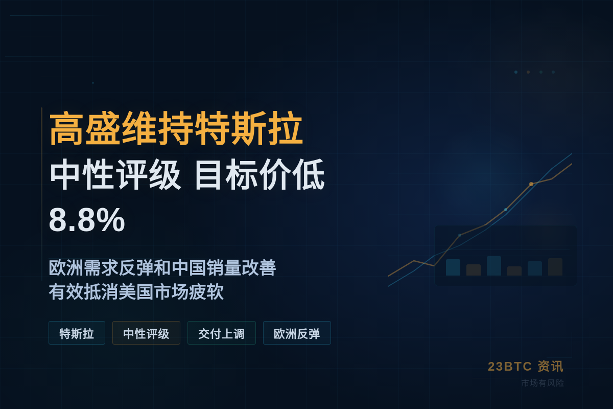 高盛维持特斯拉中性评级 目标价低8.8%插图1 高盛维持特斯拉中性评级 目标价低8.8%