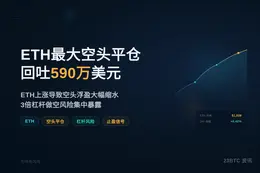 ETH最大空头平仓回吐590万美元