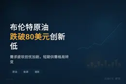 布伦特原油跌破80美元创新低