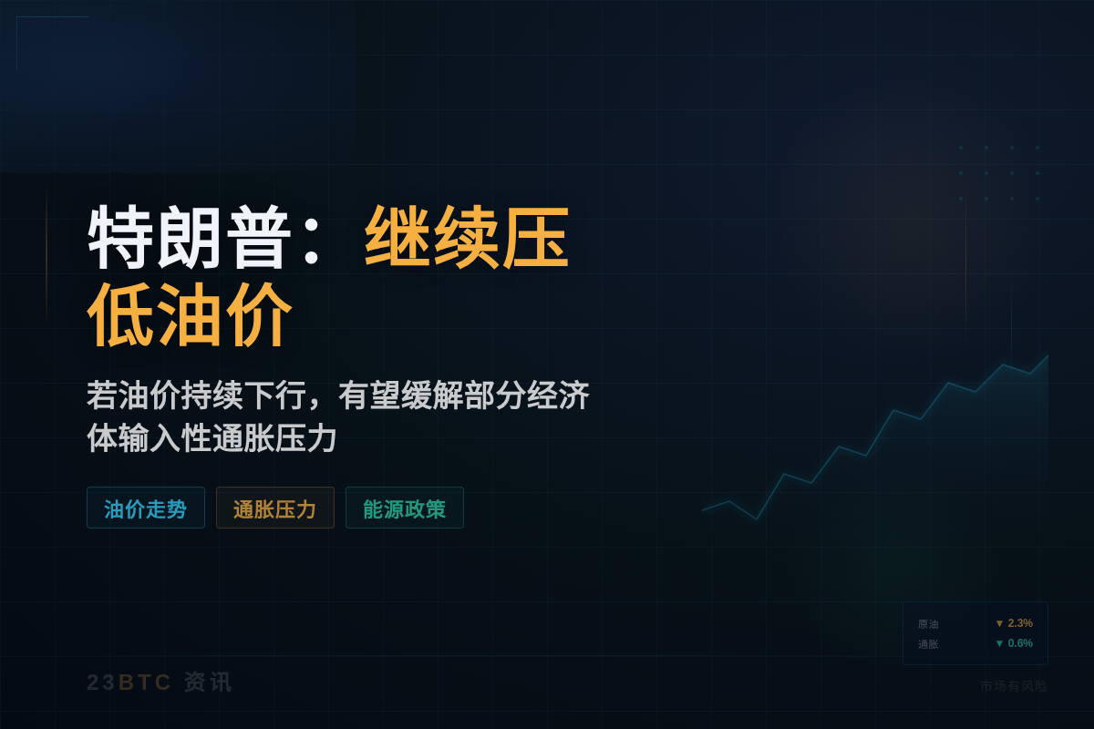 特朗普：继续压低油价