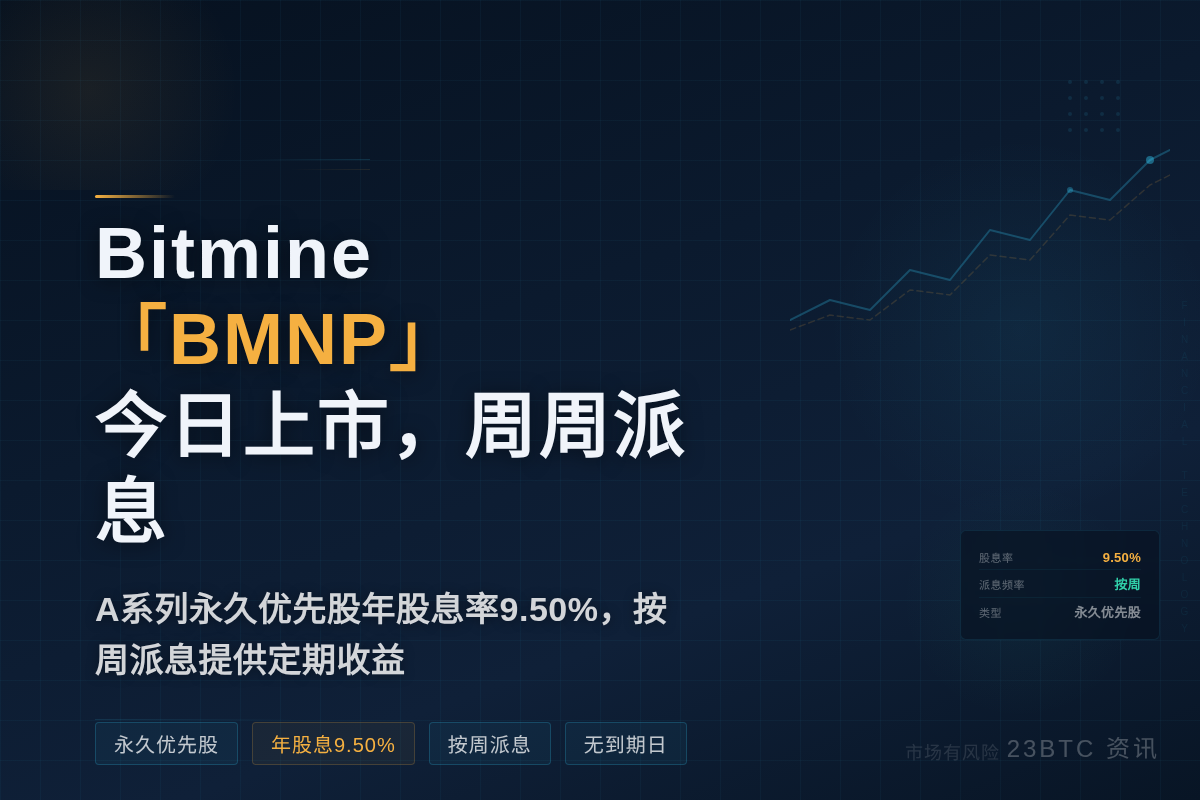 Bitmine「BMNP」今日上市,周周派息插图1 Bitmine「BMNP」今日上市,周周派息