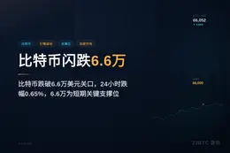比特币闪跌6.6万