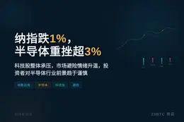 纳指跌1%，半导体重挫超3%