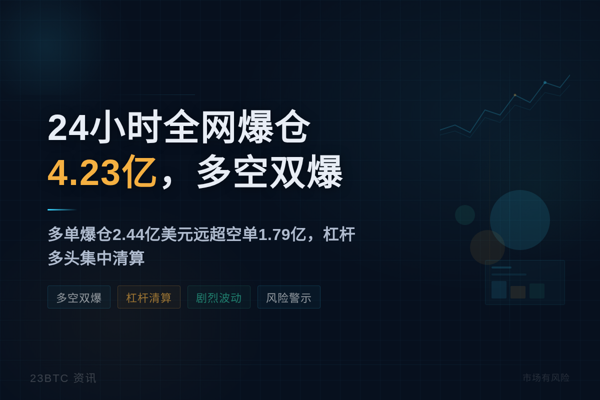24小时全网爆仓4.23亿，多空双爆
