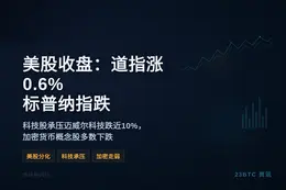美股收盘：道指涨0.6% 标普纳指跌