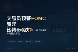 交易员预警FOMC魔咒，比特币8跌7