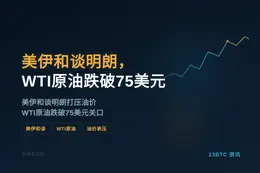 美伊和谈明朗，WTI原油跌破75美元