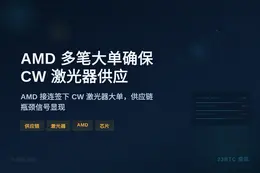 AMD 多笔大单确保 CW 激光器供应