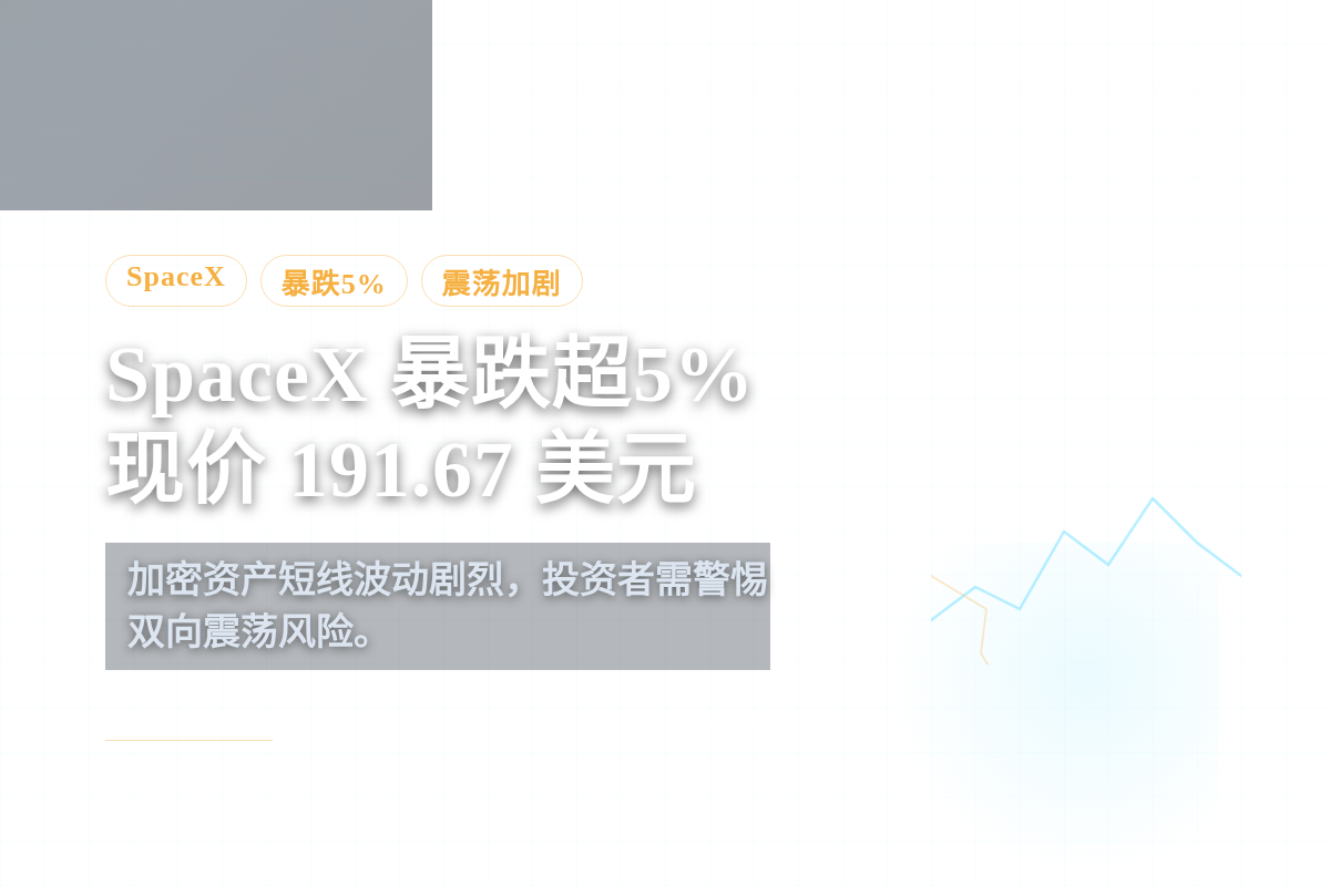 SpaceX暴跌超5%,现价191.67美元插图1 SpaceX暴跌超5%,现价191.67美元
