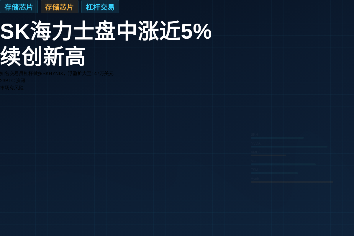SK海力士股价盘中涨近5%,续创新高插图1 SK海力士股价盘中涨近5%,续创新高