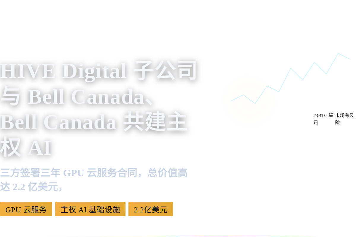 HIVE Digital子公司与Bell Canada、Co插图1 HIVE Digital子公司与Bell Canada、Co