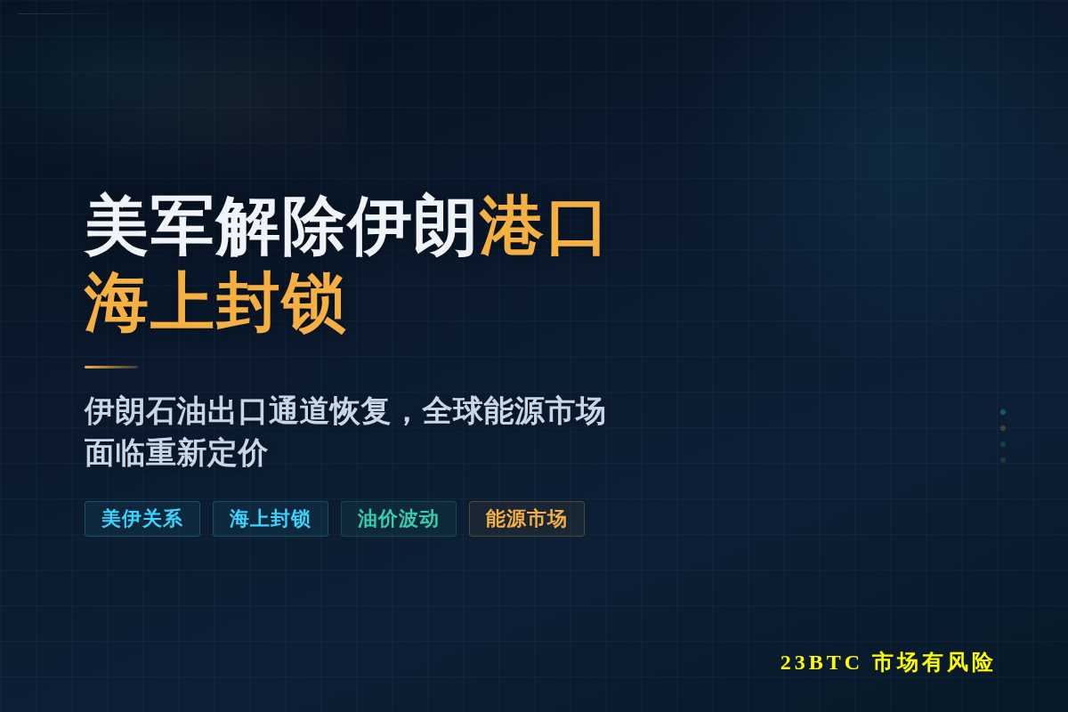 美军解除伊朗港口海上封锁插图1 美军解除伊朗港口海上封锁