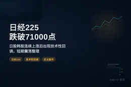 日经225指数跌破71000点，日内跌0.11%