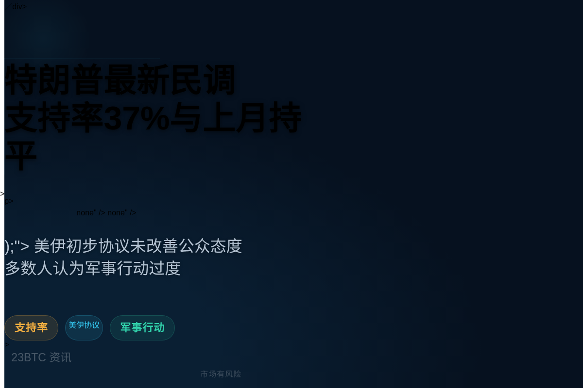 特朗普最新民调支持率37%与上月持平插图1 特朗普最新民调支持率37%与上月持平