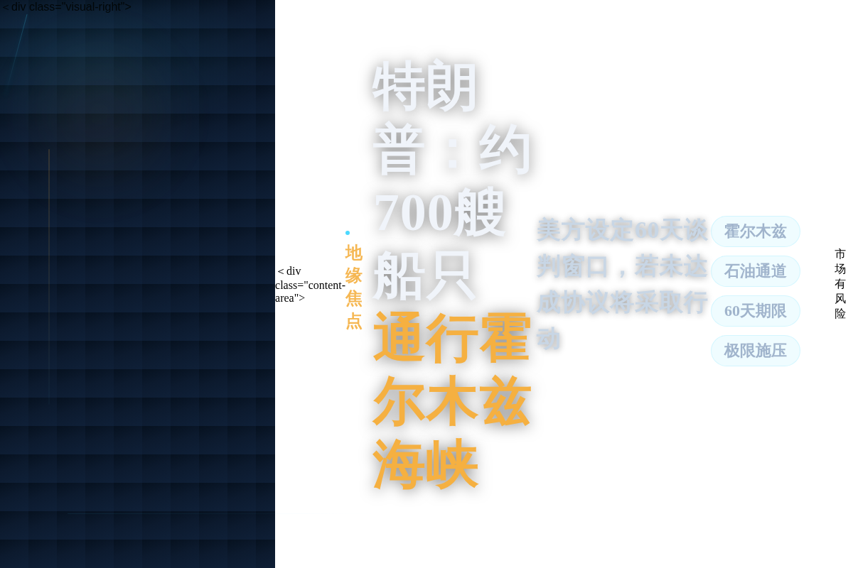 特朗普:约700艘船正通行霍尔木兹海峡插图 特朗普:约700艘船正通行霍尔木兹海峡