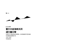 伊媒：霍尔木兹海峡通行量归零