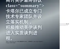 卡塔尔成立小组商讨美伊最终协议