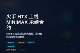 火币 HTX 上线 MINIMAX 永续合约，最高 10 倍