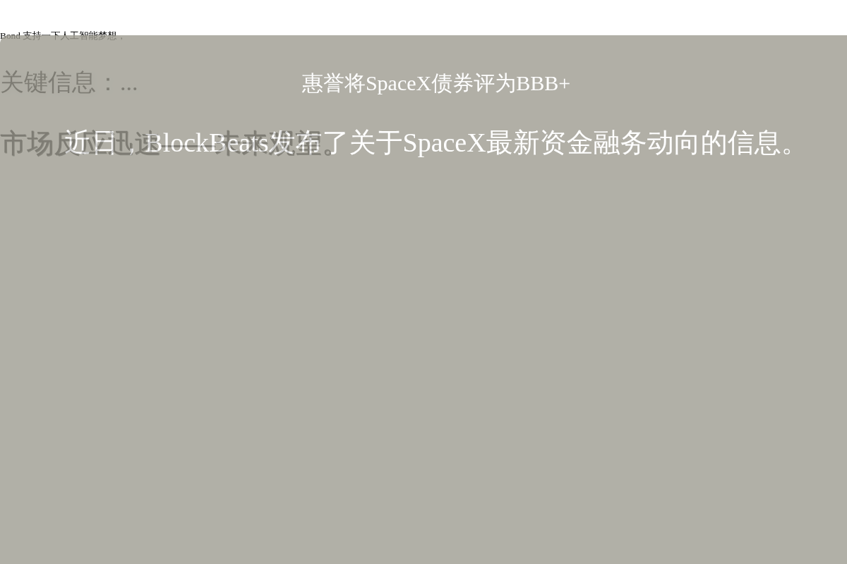 惠誉将SpaceX债券评为BBB+插图1 惠誉将SpaceX债券评为BBB+