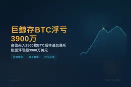 巨鲸存BTC浮亏3900万