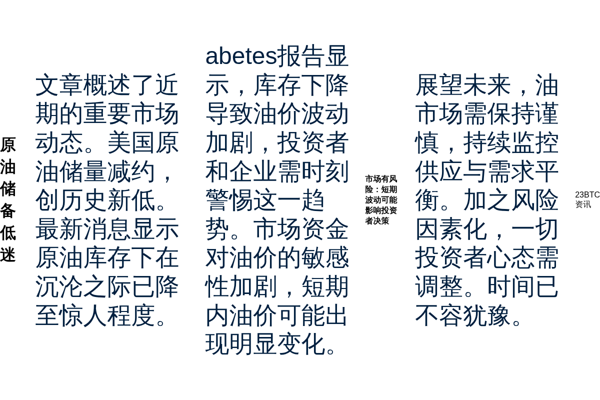 原油储备低迷