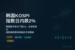 韩国KOSPI指数日内跌2%