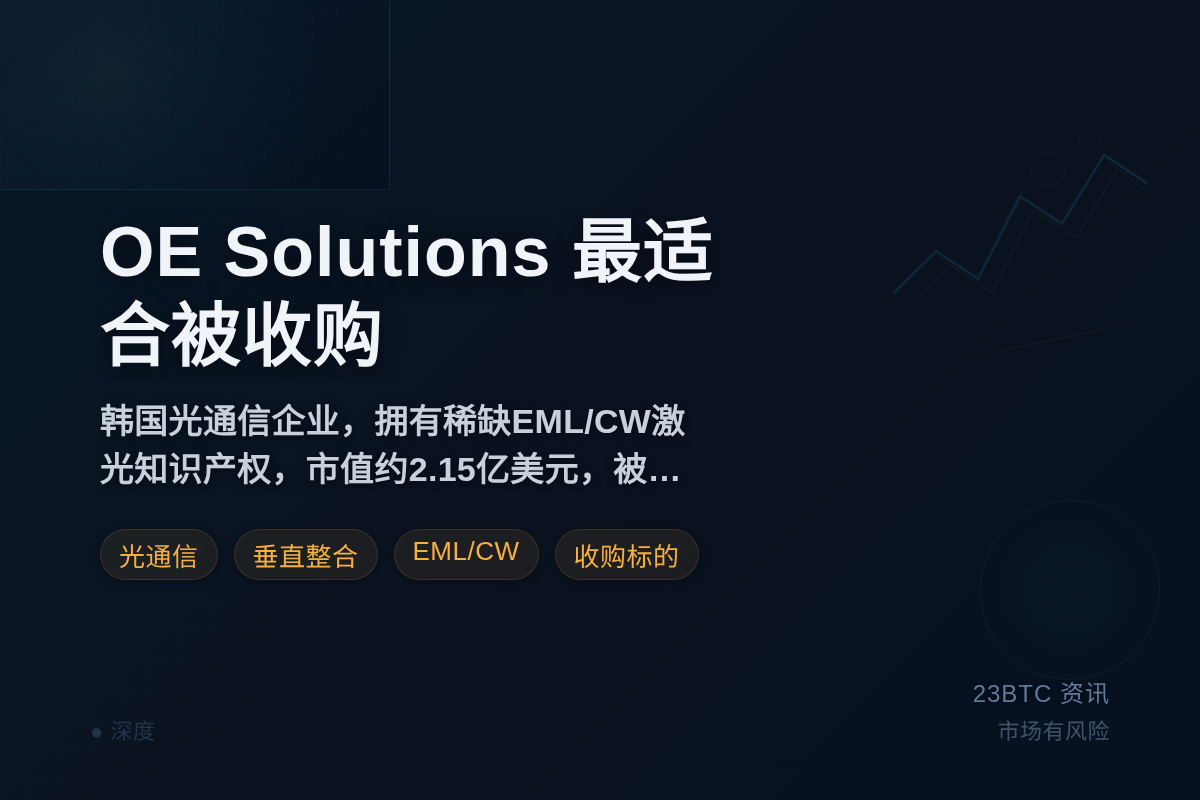 OE称韩国光通信企业OE Solutions最适合被收购插图1 OE称韩国光通信企业OE Solutions最适合被收购
