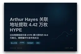 Arthur Hayes关联地址提取4.42万枚HYPE