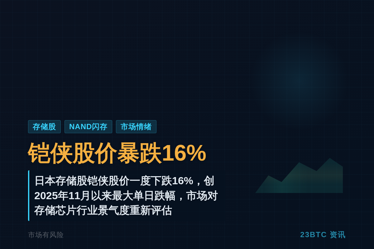 铠侠股价暴跌16%插图 铠侠股价暴跌16%