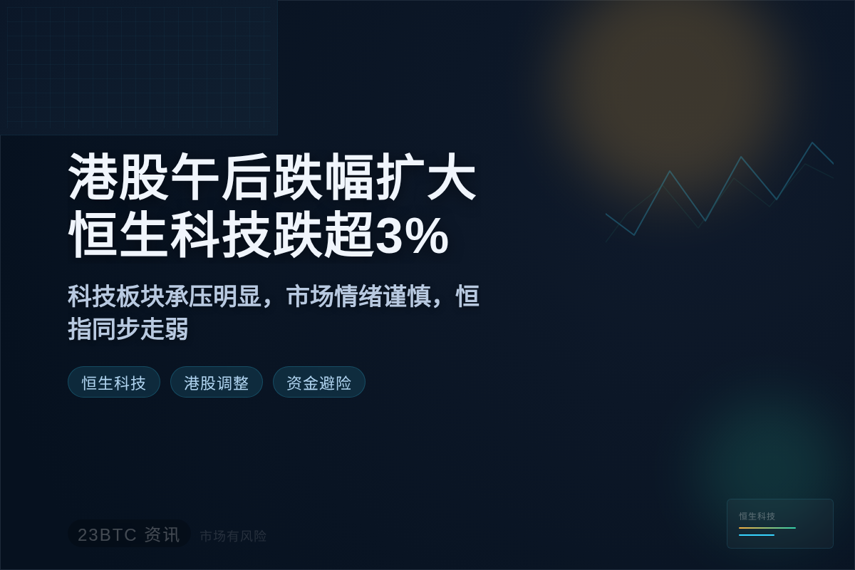 港股午后跌幅扩大,恒生科技跌超3%插图 港股午后跌幅扩大,恒生科技跌超3%