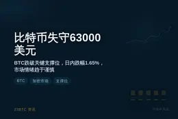 比特币失守63000美元