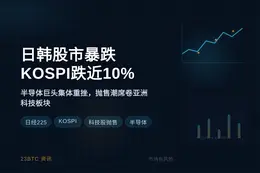 日韩股市暴跌，KOSPI跌近10%