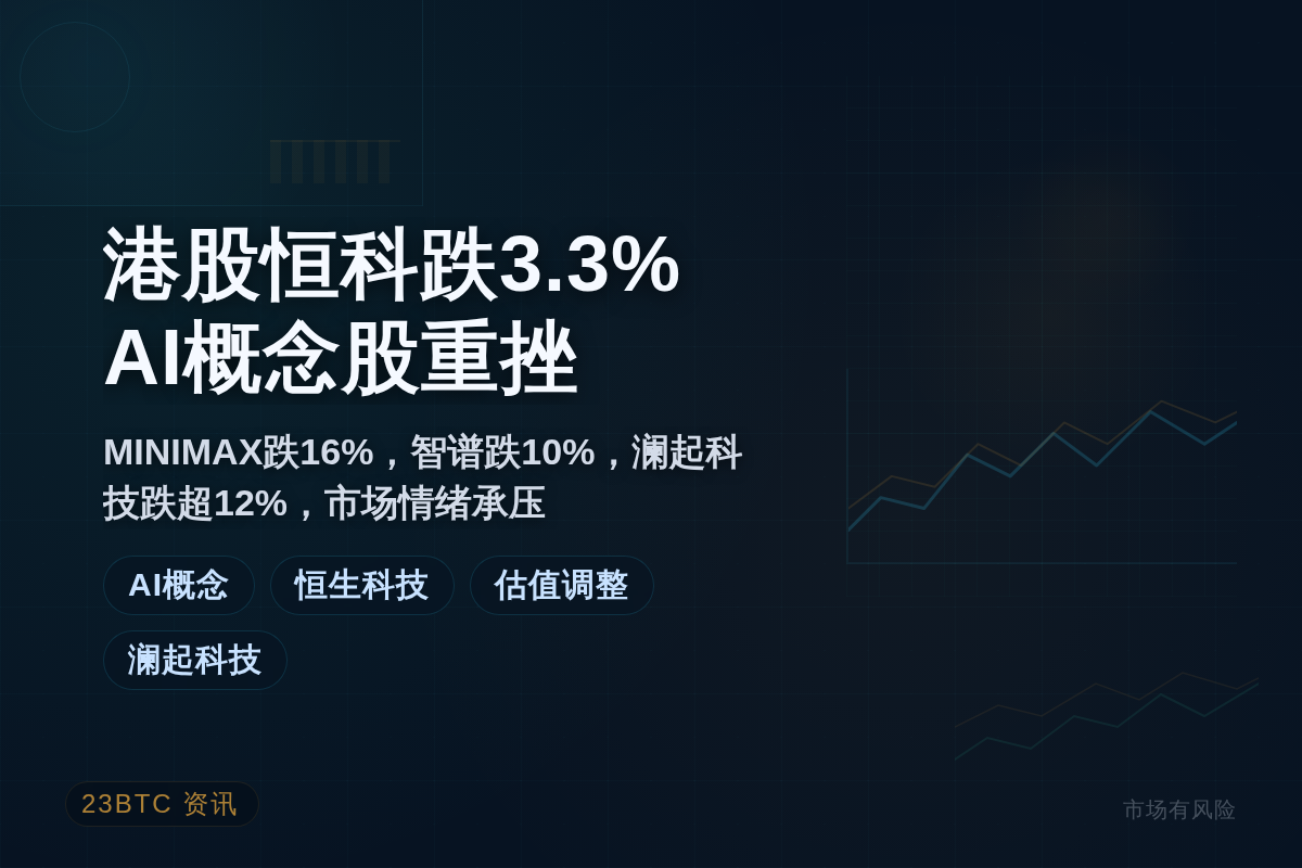 港股恒科跌3.3%，AI概念股重挫