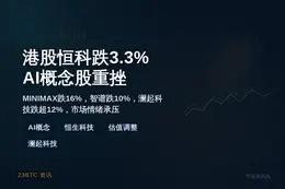 港股恒科跌3.3%，AI概念股重挫