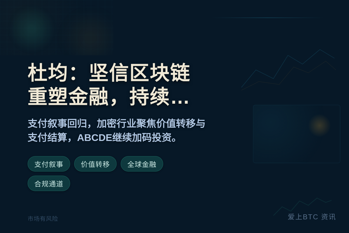 杜均:坚信区块链重塑金融,持续投资加密插图1 杜均:坚信区块链重塑金融,持续投资加密
