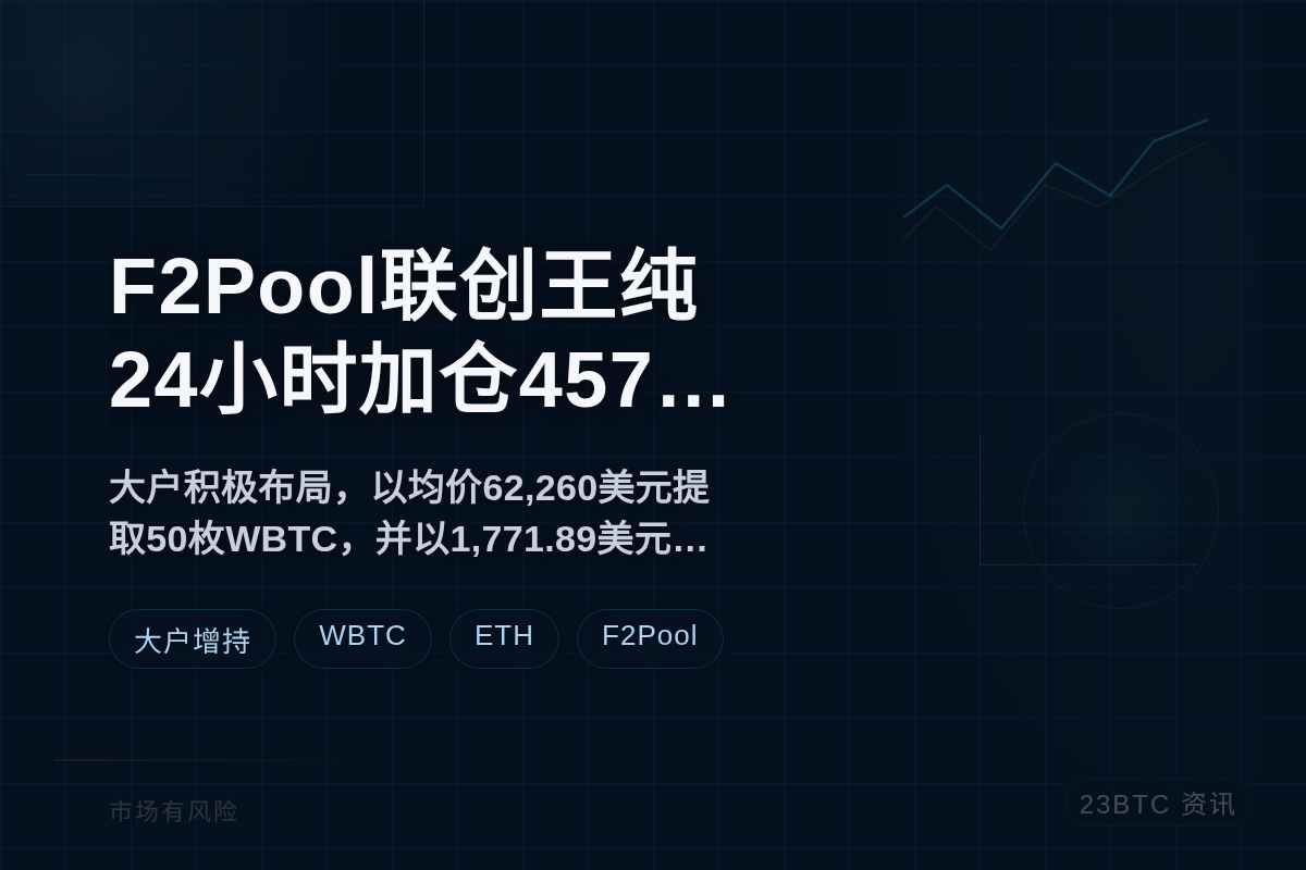 F2Pool联创王纯24小时加仓457万美元BTC和ETH插图1 F2Pool联创王纯24小时加仓457万美元BTC和ETH