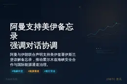 阿曼支持美伊备忘录，强调对话协调
