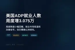 美国周度ADP就业人数增3.075万