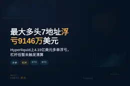 最大多头7地址浮亏9146万美元
