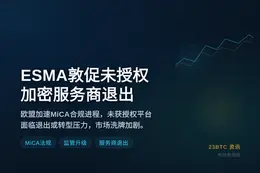 欧洲证券监管机构敦促未授权加密服务商退出