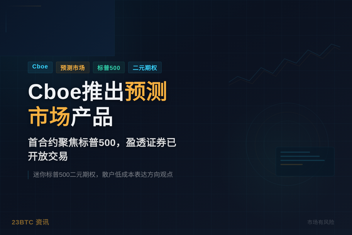 Cboe推出预测市场产品,首合约聚焦标普500插图1 Cboe推出预测市场产品,首合约聚焦标普500