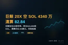 巨鲸20X空SOL4340万清82.84